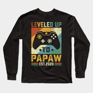 Vintage Leveled Up To Papaw Est.2020 Long Sleeve T-Shirt